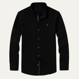 Camisa de Negocios Casual de Algodón y Lino para Hombre Pisa Marina