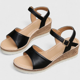 Daniela - Sandalias de Plataforma con Suela Trenzada y Punta Abierta
