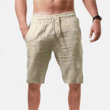 Los Pantalones Cortos de Lino con Cuerda de Ajuste de Ginebra para Hombre