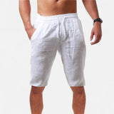 Los Pantalones Cortos de Lino con Cuerda de Ajuste de Ginebra para Hombre
