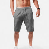 Los Pantalones Cortos de Lino con Cuerda de Ajuste de Ginebra para Hombre