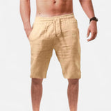 Los Pantalones Cortos de Lino con Cuerda de Ajuste de Ginebra para Hombre