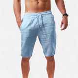 Los Pantalones Cortos de Lino con Cuerda de Ajuste de Ginebra para Hombre