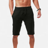 Los Pantalones Cortos de Lino con Cuerda de Ajuste de Ginebra para Hombre