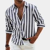 La Camisa de Lino a Rayas Valencia para Hombres