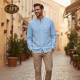 La Camisa de Lino Brighton – Camisa de Manga Larga para Hombres