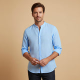 Camisa de Lino Casual para Hombre Verano Ajuste Relajado