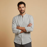 Camisa de Lino Casual para Hombre Verano Ajuste Relajado