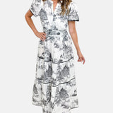 ALEJANDRA | VESTIDO LARGO CLÁSICO CON ESTAMPADO TOILE